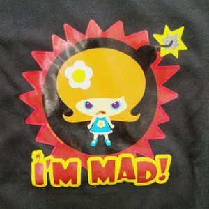 Vintage Oopsy Daisy Tshirt, I'm Mad, Black, XL